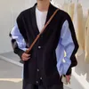 Pulls pour hommes Vêtements Manteau noir Cardigan Veste Pull en tricot Homme rayé japonais rétro chauffé mode coréenne en overfit laid A X
