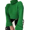 Women's Sweaters Lady Winter Sweater Cozy Knitted Fall With High Collar Neck Protection Thick Solid Color Warm For Cold