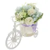 Flores decorativas bicicleta plantador suporte artificial hortênsia rosa decorações de casamento ornamento flor