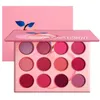 Partihandel Rose Ruby Red Eye Shadow Palette 12 Färgsmink Inget rosa pigment Glitter för ögonmatt Shimmer Eye Shadow Cute 240122