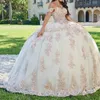 Lekka suknia balowa szampana Quinceanera sukienki 2024 Słodka 16 urodzin suknia koronkowa aplikacja Vestidos de 15 Quinceanera XV Princess