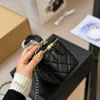 Mulheres de luxo designer bolsa de ombro 24 nova moda diamante treliça corrente bolsa de couro genuíno marca francesa dupla carta caixa de maquiagem de alta qualidade com espelho