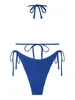 Maillots de bain pour femmes Zaful Triangle Triangle Maillot de bain Halter Top High Cut String Bikini Set Texturé Tie Side Maillot de bain Solide 2024