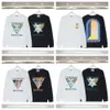 24SS Casablanca T-Shirts pour hommes nouveau porte fantaisie château étoilé lettre manches longues Couple pull casablanc