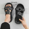 home shoes New Personality Skull Design Male and Female Slippers 2023 Summer Outdoor Fun Thick Bottom EVA Beach Non-slip Casual Sandals YQ240122