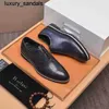 Oxford Berluti Chaussures en cuir faites à la main pour hommes Bruti Chaussures de vache de qualité haut de gamme pour hommes Chaussures habillées d'affaires Casual Step on Lazy Men's ShoesWQQ