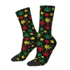 Men's Socks Rasta Color Leaves Theme All Season Merchandise For Women Breathable Print