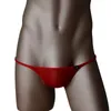 Underpants Men Translucent Thong Briefs Red Color Comfortable Soft Low Waist Sexy Pouch Underwear Breathable Sweat Panties