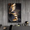 Olieverfschilderij Gouden Blad Plant Decoratief Huis Veranda Woonkamer Hangende Foto Frameloze Kern Drop Levering Ottkl