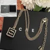 Pendentif Colliers Classique Designer Collier Noir Luxe Chaîne Charme Femmes Cadeau Bijoux Cuivre Long avec Boîte de Haute Qualité