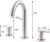 Badezimmer-Waschtischarmaturen, modern, 2 Griffe, 3 Löcher, gebürstetes Nickel, weit verbreiteter Wasserhahn, kommerzielle Toilette, Waschtisch