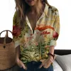 Kvinnors blusar 2024 Lady Shirt Plant Landscape 3D Printed Casual Style Fashion Trend High -kvalitet