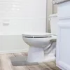 Coprisedili per WC 2 pezzi Tappetino a rimbalzo lento a forma di U Cuscino per piedi a forma di U per bagno a forma di terra Tappetino in cotone antiscivolo