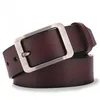 Belts 2024 Cow Genuine Leather Luxury Strap Male For Men Large Plus Size 140 150 160cm Vintage Pin Buckle Belt High Qua