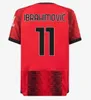 Rafa Leao Soccer Jerseys Giroud Ibrahimovic 23 24 AC Bennacer Pulisic Romagnoli Calhanoglu Rebic 2023 2024 Milans Football Shirt Hen Child Kit Kit Kit Kit