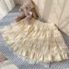 Saias mulheres lolita bloomers adolescentes japonês bonito empregada em camadas plissado bloomer kawaii fuzzy fofo abóbora saia para outono inverno