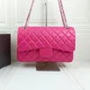 2022Ss F W France Womens Classic Double Flap Jumbo Fuchsia Bags Gold Silver Metal Quilted Hardware Matelasse Chain Crossbody Shoul260n