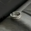 Ringar unik design geometrisk flerskiktsring 925 sterling silver koreansk trendig chunky bred enkel justerbar vanlig fyrkantig fingerring