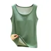 Camisoles Tanks Women Solid Color Underwear Vest Tank Top High Elasticity Thermal With Chest Pads For Slim Fit