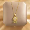 Pendant Necklaces Cute Golden Sunflower Zircon Pendant Necklace Unique Innovative Women Fashion Accessories Personality Jewelry Specific Gifts YQ240124