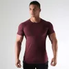 Muscle new men's equipment training short sleeve brothers sports gym trainer basketball sweat wicking fast drying tights luxury brand t shirt