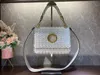 10A Women Woven Kin Handbag Large Capacity Crossbody Bag Inner Leather Metal Buckle Flip Bag