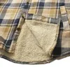 Chemises décontractées pour hommes Veste polaire à carreaux d'hiver Hommes Flanelle Manteau chaud thermique pour le travail en plein air Sherpa doublé boutonné chemise vintage