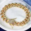 High Quality Factory Direct Sale 925 Sterling Silver Gold Plated Moissanite Cuban Link Bracelet