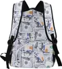 Sacs 100 Dollar Bill Money Sac à dos d'école décontracté Sac à dos portable pour sac de voyage de sports de plein air 16 pouces, taille unique