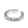 Bagues de cluster Creative Mignon Graffiti Argent 925 Couple Bague Vintage Fun Mode Charme Pour Femmes Fête Bijoux Cadeaux À Petite Amie