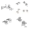 Cuff Links Brass Packman Ghost Bean Cufflinks Greedy Snake Drop Delivery Jewelry Tie Clasps Dhefm