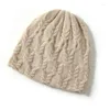 Berets Cashmere Hat الخريف/الشتاء للسيدات الصلبة المتطورة الصلبة المحبوكة في الهواء الطلق الجاكارد الصياد غير الرسمي