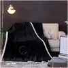 Cobertor Designer Preto e Branco Requintado Ar Condicionado Toalha de Banho de Carro Macio Inverno Fleece Xale Lance Fábrica Atacado Drop Delive Dhfut