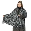 Шарфы 2024, дизайнерский леопардовый шарф, зимняя теплая шаль из пашмины, роскошные кашемировые накидки, модные женские длинные одеяла с бахромой