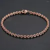 Link Bracelets Vintage 3mm Bracelet For Women Girls 585 Rose Gold Color Cut Rolo Round Chain Party Wedding Gifts 7/8/9inch GB395