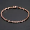 Link Armbanden Vintage 3mm Armband Voor Vrouwen Meisjes 585 Rose Goud Kleur Gesneden Rolo Ronde Ketting Party Huwelijksgeschenken 7/8/9 inch GB395