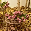 Flores decorativas 1 unidade / 42 cm 5 garfos artificiais retrô coque-borda buquê de rosas de seda estilo europeu decoração suave para casa materiais de cenário DIY