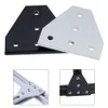 New 1pc 5 Hole Joint Plate Corner Angle Bracket Connection Joint Strip For 3030 4040 2020 Aluminum Profile Support Black/Silver