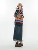 Faldas de mezclilla azul para mujer, falda de medio cuerpo con borlas, cintura alta, informal, coreana, longitud media, holgada, Vintage, larga