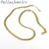 Necklaces 5Pcs ,18K Gold Plated Women Fashion Simple Design Flat Snake Chain Jewelry Necklace Waterproof Hip Hop For Men 2023