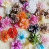 Kwiaty dekoracyjne 20pcs Organza Wstążka z koralikami 2-warstwowe sztuczne jedwabne kwiaty ręcznie robione aplikacje szycia Dekoracja prezentu ślubnego