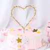 Ny 1PC hjärtform LED Pearl Cake Toppers Baby Happy Birthday Wedding Cupcakes Party Cake Decorating Tool Y200618199P