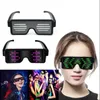 Szklanki LED Party Luminous okulary USB Neon Glass Glosing Christmas Flashing Light Glow Sun Sunglasses Halloween Supplies 240118