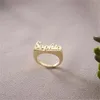 Pierścienie Pierścień Niestandardowy Pierścień 18K Gold Plaked Pierścień Spersonalizowany Złoty Pierścień Dainty Stael Biżuteria dla kobiet Prezent Prezent