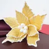 Christmas Decorations Flowers Artificial Flannel Velvet Simulation Floral Ornaments Year Party Fake Plants