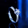 Bandringe Neuer Mo Sang Diamantring Sechs Klaue Klassischer Mo Sang Stein Paarring Hochzeitsgeschenk Imitation Diamantring Njel