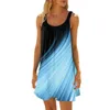 Casual Dresses Fashion Vestidos Cortos Women's Summer Beach Print ärmlös söt Sling Dress Feminine Ropa Mujer Juvenil