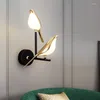 Lampada da parete in stile nordico LED Art Gazza Uccello Decorazioni per la casa Camera da letto Comodino Parlor Corridoio Sfondo Decorazione Sconce Illuminazione interna