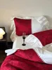 Bettwäsche-Sets, französische High-End-Hochzeit, vierteiliges Set, roter Bettbezug aus reiner Baumwolle, alle Bettlaken