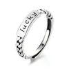 Bandringen Chaosheng Sterling Zilver Lucky Ring Eenvoudige textuur Ins Gepersonaliseerde Mode Wijsvinger Ring Vrouwelijke Dtks